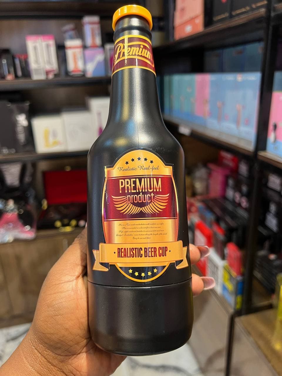 Beer bottle masturbator